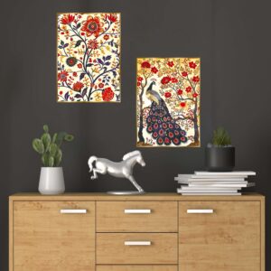 Set of Two Wall Paintings for Wall Dacoration Golden Framed Wall Paintings for Living Room & Bedroom Wall Art for Home Decoration & Office Wall Dรฉcor (14x11 inch CH-GD2-15)